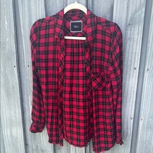 Rails Red and Black Long Sleeve Button Down Shirt